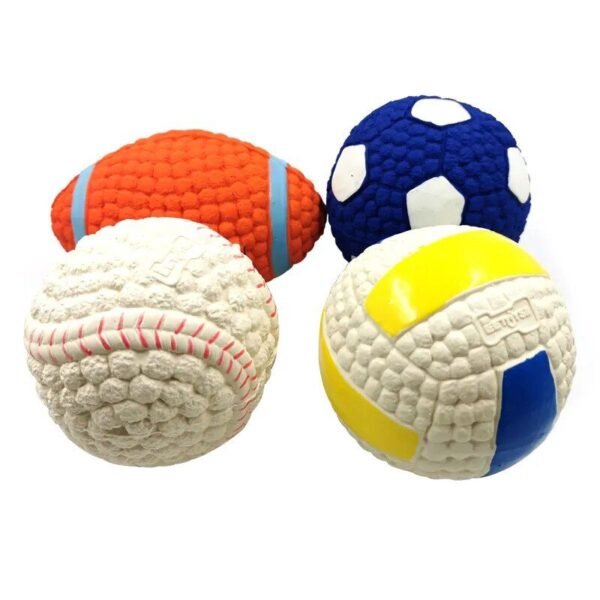 Durable Latex Squeaky Dog Ball Toys - Interactive Chew Toy for All Dog Sizes