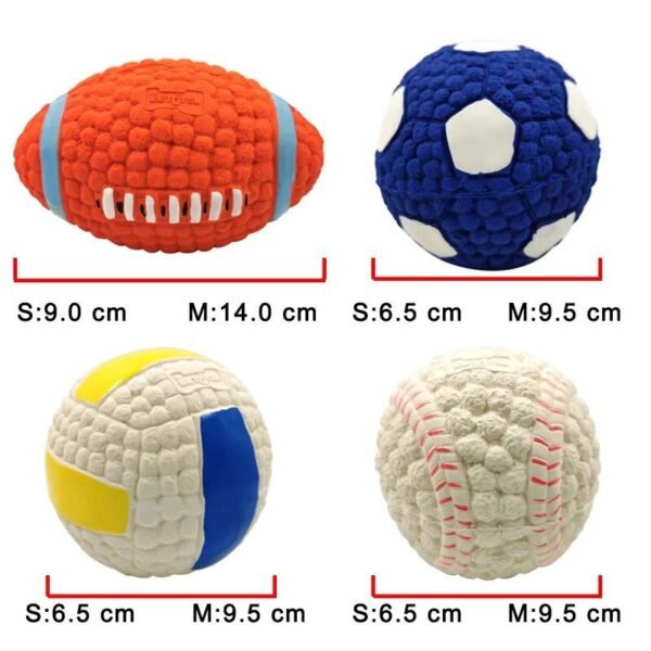 Durable Latex Squeaky Dog Ball Toys - Interactive Chew Toy for All Dog Sizes