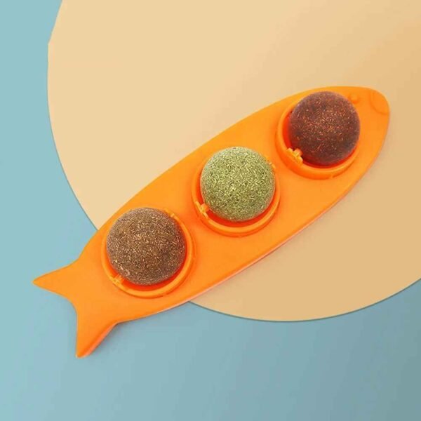 3-in-1 Rotating Catnip Ball Teeth-Cleaning & Wall-Mounted Cat Toy