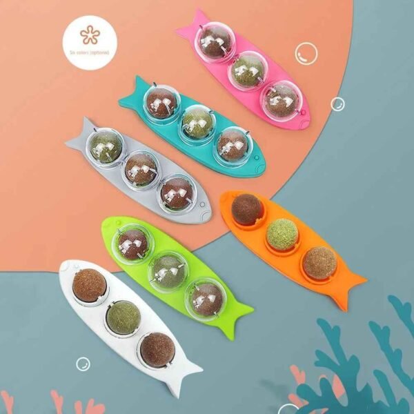 3-in-1 Rotating Catnip Ball Teeth-Cleaning & Wall-Mounted Cat Toy